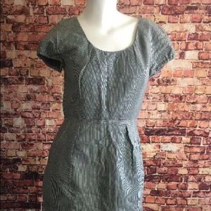 J. Crew Blue Pin Stripe Cap Sleeve Dress Size 2